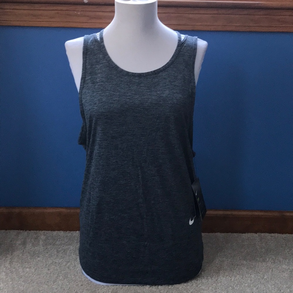 Nike Dry Grey & Black Workout Tank with Open Back